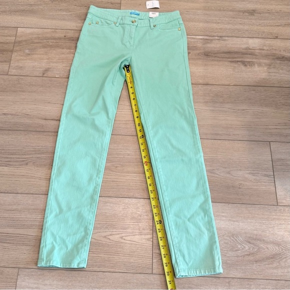 J. McLaughlin Peppermint Solid Denim Cotton Stretch Lexi Pants Women's 6 NWT - Picture 8 of 10